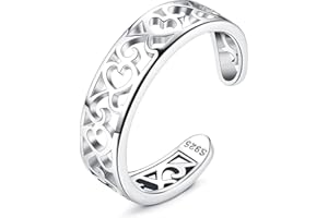 Milacolato Bagues D'orteils En Argent 925 Pour Femme Fille Ouvert Réglable Hypoallergénique Zirconium Vague Fleur Coeur Bande Manchette Orteil Anneaux Été Plage Pieds Nus Sandales Bijoux De Pied