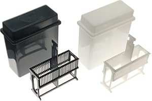 MUHWA 24 Places Microscope Slides Staining Rack and Jar, 2 Sets, Gray/White