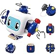 TOP BRIGHT Busy Cube Toys for 1 2 3 Years Old Girls Boys, Sensory Toys Activity Cube for Baby 18 M+, Birthday Gift Travel Toys for Toddlers on Plane