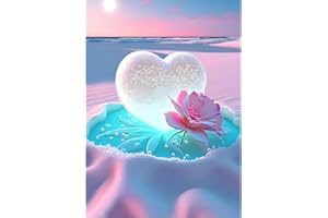 DAERLE DIY Kit pittura diamante Cuore in spiaggia, 5D Diamond Painting Kit Completo per Adulti, Strass Arte e Artigianato Fai da Te, Decorazione per Casa e delle Pareti 30x40cm, Fiore d'amore