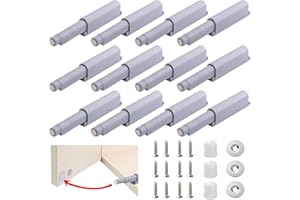 YAOSHENGUP Push to Open Door Opener, Pack of 12 Cupboard Door Opener, Tip On Plastic Push Catch, Magnetic Pressure Door Opener, Cabinet Push to Open Door Opener, Cabinet Door Damper for Doors, Fittings,