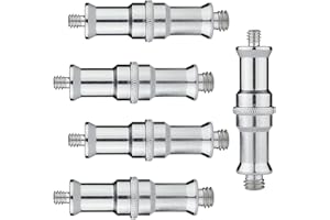 SIMMPU Adattatori a Vite Fotocamera, 5 Pezzi Standard 1/4 a 3/8 Pollici Metallo Maschio Convertitore Per Macchina Fotografica Treppiedi Monopiedi Gabbia Fotocamera Testa a Sfera Ricevitore Flash Wireless