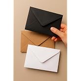 Bimotif Minik Zarf Seti, 7x9 Cm 15 Adet (KRAFT-KREM-SİYAH)