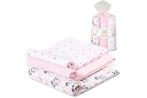 Interbaby Muselinas Bebe Algodon 80x80cm | Pack 3 Gasas para Bebes Recien Nacidos, Lactancia, Toalla, Manta | Muselinas Bebe Cómoda, Suave, Transpirable | Diseño Paracaidista Rosa