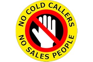 ASTON SAFETY SIGNS Unwanted visitors door sign No cold callers no sales people sticker 100mm diameter self adhesive vinyl To indicate cold calling is not welcome (1)