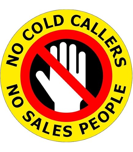 No Cold Calling Zone Uninvited Callers Front Door Window Sticker Deter Elderly e