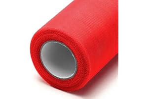 EUBSWA Rotolo di Tessuto in Tulle Rosso, 30 cm x 92 m Tulle decorazioni matrimonio per Compleanni e Matrimoni, Decorazione Fai da Te, Tutù, Gonna, Decorazione da Tavolo, Confezione Regalo