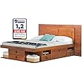 Memomad Bali Bed (Caramel: Bed + Flat Headboard, 140 x 190 cm), C4021164-136