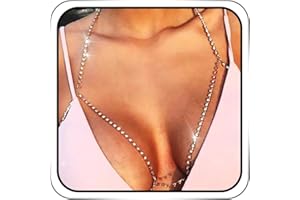 IYOU Bling Strass Catena del Corpo Oro Cristallo Scintillante Catena del Reggiseno Sexy Bikini Discoteca Catena Toracica Accessori per Donne e Ragazze