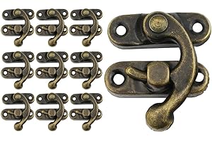 bopely Crochet De Verrouillage De Droite Antique, Verrouillage De Hachage De 10pcs Lock Latches pour Boîtes en Bois Fermoir À Crochet De Loquet pour Bijoux Cadeau De Vin Verrouillage