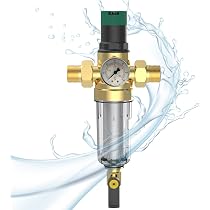 Cozyel Riduttore Di Pressione Acqua 1 Pollice Con Manometro - Regolazione 1-6 Bar E Filtro