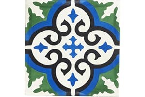 ARTIGIANATO VULCANO Mattonella Marocchina 20x20 cm, 1.5 cm, 25 PZ, Quadrato, Non Lucidato, Cemento, Staccare e Attaccare