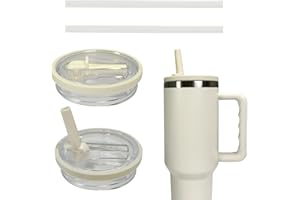 GZWY 2 sztuki zapasowych pokrywek do kubka termicznego, wielokrotnego użytku, szczelne i pyłoszczelne, z pokrywką i słomką, zapasowa pokrywka do akcesoriów Stanley Cup (E)