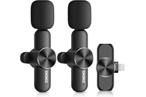 CKOKC Lavalier Mikrofon, Wireless Mini Mikrofon für iPhone iPad, Handy-Mikrofon für iPhone Video Recording, Kabellos Ansteckmikrofon für YouTube/Streaming/Vlog/Twitch/Facebook Live