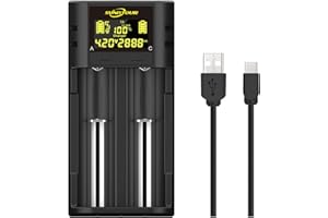 SUNLYTOUR 21700 18650 Ładowarka baterii Z funkcją testu pojemności,21700 Ładowarka baterii 21750 18650 Ładowarka Z badaniem pojemności dla 20700 22700 26650 26700 16340 (RCR123) Ni-MH Ładowanie