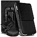 Produktbild N4U ONLINE Nokia Lumia 925 Premium Karbonfaser Tasche Gürtel Holster Schutzhülle & Mini Auto Halterung