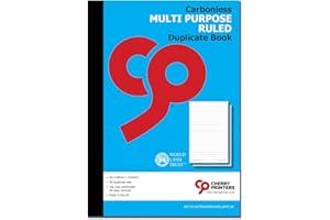 CHERRY PRINTERS NCR Mehrzweck-Buch, liniert, A5, 50 Sets, selbstdurchschreibend