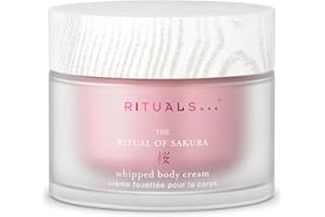 ‎RITUALS RITUALS The Ritual of Sakura Body Cream, Feuchtigkeitsspendende Körpercreme mit Kirschblüte und Reismilch, Nährende Formel für weiche und geschmeidige Haut, Zarter Blütenduft, 220 ml Glastiegel