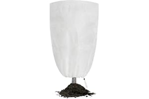 Velway Plant Fleece Frost Protection Cover 80 x 100 cm 80gsm Garden Fleece Jacket Frost Blankets Tree Covers Jackets with Zipper Drawstring for Winter Outdoor Plants Protection