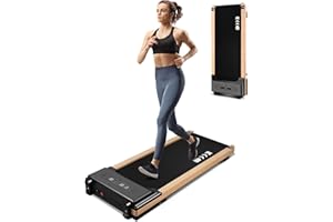 Redliro Walking Pad, Wood Under Desk Treadmill 300 lb Capacity Installation-Free for Home Office Use with Remote Control LED Display
