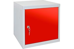 ADB BETRIEBSEINRICHTUNGEN GMBH ADB Wertfach Schließfach Würfel Schließfachschrank mit Zylinderschloss Drehriegelschloss, Farbe (RAL):Vehrkehrsrot (RAL 3020)