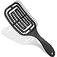 Vinabo Spazzola Capelli - Ventilata Curva Professionale per Capelli Bagnati e Asciutti, per Massaggio Districante, per Donne/