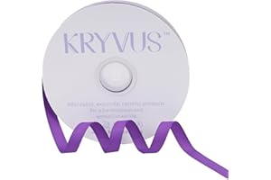 Kryvus Grosgrain Ribbon, Purple Ribbon 10mm x Continuous 45 Metres, Purple Grosgrain Ribbon Perfect for Gift Wrapping, Crafts, Sewing, Wedding Decor, DIY Hair Accessories and More