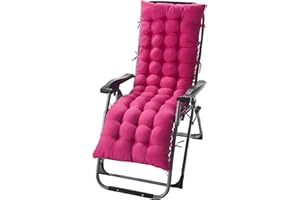 Wangle Sun Lounger Cushion High Back Cushion Thick Rocking Chair Cushion Pads Replacement Sunbed Cushion Pad Garden Patio Lounge Cushion Outdoor Reclining Cushion,Pink