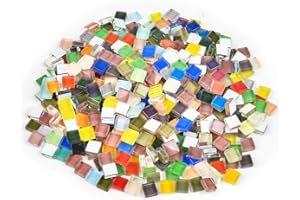 ATPWONZ 500g Mixed Color Crystal Mosaic Tiles, Glass Mosaic Tiles Stained Glass Kit Glass Art for DIY Crafts Picture Home Mosaic Decoration