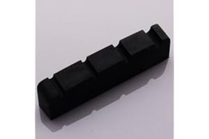 BLACK DOG MUSIC Tuerca superior de 4 cuerdas de grafito negro para bajo, 38 mm x 6 mm