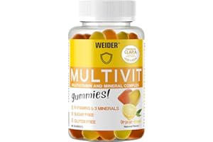 Weider Joe Victory Gummies, Sabor Naranja Y Limón, Sin Azúcares Y Sin Gluten, Gominolas De Vitaminas Y Minerales, Multivit Up, Naranja-limon, 80, Vanilla, 200 Gramo
