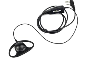 Retevis K316 Talkie Walkie Oreillette de Forme D Casque à Crochet Souple Écouteur Compatible avec Talkie Walkie RT24 RT22 RT27 RT21 Baofeng UV-5R BF-888S BF-88E Kenwood TYT HYT Wouxun (1 Pcs)