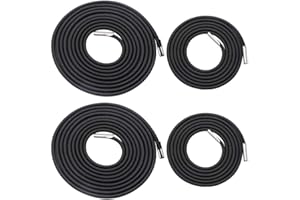 POFET Universal Cords Laces Recliner Elastic Cord for Zero Gravity Chair, Garden Sun Recliners, Lounge Chair and Bungee Chair, 4 Pack, Black