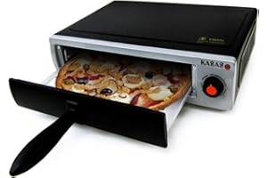 SILVANO Horno para Pizza Eléctrico con Aislador de Humos - Plato de Horno de Aluminio Extraible de 30cm de Diámetro - 700W - Opción Multiusos con Temporizador