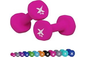 XN8 SPORTS Xn8 Dumbbells Set Neoprene Coated Weights Dumbbells Set- Hand Weights for Home Gym, Pilates, Cardio, Training and Fitness- Anti Sweat Hex Dumbbells with Comfy Grip- 1-20kg Dumbbells Set Women Men