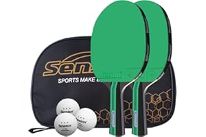 Senston Palas Ping Pong,Pelotas Ping Pong Set, 2 Raquetas de Tenis de Mesa + 3 Pelotas + 1 Bolsa,el Entrenamiento/Kit de Raqueta recreativa