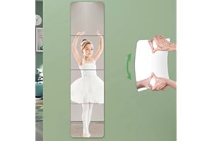 Bosdontek Samoprzylepne lustra ścienne, akrylowe lustro o pełnej długości, bez ramy, przyklejane do lustra, plastikowe, samoprzylepne, do dekoracji domu, korytarza, 4 sztuki, 30 x 30 cm