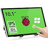 HAMTYSAN Raspberry Pi Touch Screen, 10.1 Inch Screen, 1024 x 600 Small Portable HDMI IPS Monitor with Stand, for Raspberry Pi