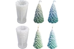 KFSCIP 2 Pcs Candle Moulds, Christmas Candle Moulds, Candle Moulds for Candle Making, Silicone Candle Moulds, for Candle Making Christmas Tree Candle Moulds Candle Moulds for Christmas Party Candle Making