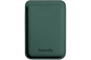 Friendly License - Tarjetero Universal - Hecho de Cuero Sintético - Color Verde Perenne - Compatible con Todos los Modelos de Smartphones - Resistente a Arañazos y Desgaste - Tacto Suave Mate