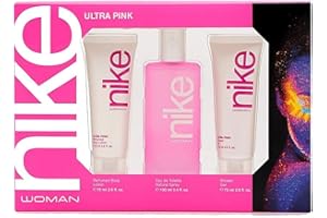 NIKE - Ultra Pink Colonia 100ml + Crema de Cuerpo 75ml + Gel de Baño 75ml, Estuche de Regalo Mujer, Eau de Toilette Natural y Femenina, Aroma Oriental Gourmand, Fragancia Fresca, Rebelde y Duradera