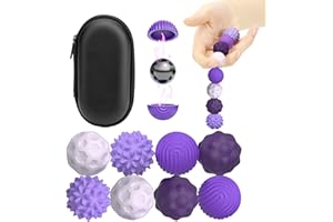MORLUKS 8 Stück Magnetische Fidget Toys, Anti Stress Spielzeug Magnetkugeln, Stress Bälle mit Silikonhülle, Stressball Sensorik Spielzeug Sensory Toy (Lila)