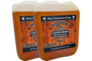 HOYO TECHNOLOGY GMBH 10 Liter Leinöl Firnis (2 x 5 Liter) Lausitzer Leinölfirnis für Holzschutz dreifach gekocht und harzfrei