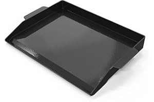 Onlyfire Plancha Gusseisen Grillplatte, Grillpfanne Gasgrill mit Griff, Antihaftbeschichtung Grillplatten für Alle Plancha Gasgrill und Gaskochfelder, Grill Zubehör