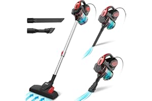 INSE Aspirateur Balai Filaire, Aspirateur Balai avec Fil Puissant, 3 en 1 Aspirateur Vertical Filtre HEPA, 600W 18000Pa Aspirateur sans Sac avec 6m Long Câble, Léger Portable pour Maison Tapis Sol Dur