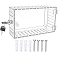 CLUB BOLLYWOOD® A/C Thermostat Lock Box with Key Clear Thermostat Cover for Home|Heating Cooling & Air |Thermostats |Programmable Thermostats | 1 Thermostat Lock Box withMounting Accessories