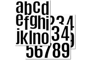 GZYULAN 3 Pezzi Numeri Adesivi,Lettere Adesive,Numeri Adesivi Grandi,Numeri Adesivi Piccoli,Adesivi Numeri,Lettere Adesive per Auto,Lettere a-o,Numeri 0-9,4 Inch(Nero)