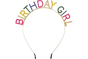 oruola Rainbow Birthday Girl Headband,Happy Birthday Headband Girl,Rainbow Headpiece Birth Day Crown,Tiara Hair Band Decorations for Women,Birthdays Accessories for Girls and Women