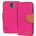 Produktbild Samsung Galaxy Note 4 Hülle, Conie Mobile Textil Booksytle Handyhülle, Klapptasche, Kartenfächer, Silikon Schale, Wallet Schutzhülle in Pink
