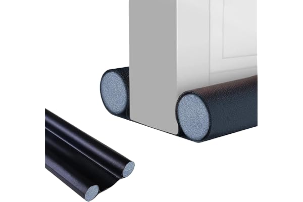 Boudin Isolant pour Porte. Boudin en Similicuir Réglable pour Portes et Fenêtres Entre 32 et 94 cm. Double Isolation Isolation Acoustique, Réduit Froid/Chaleur, Vent, Lumière, Poussière, Insectes.